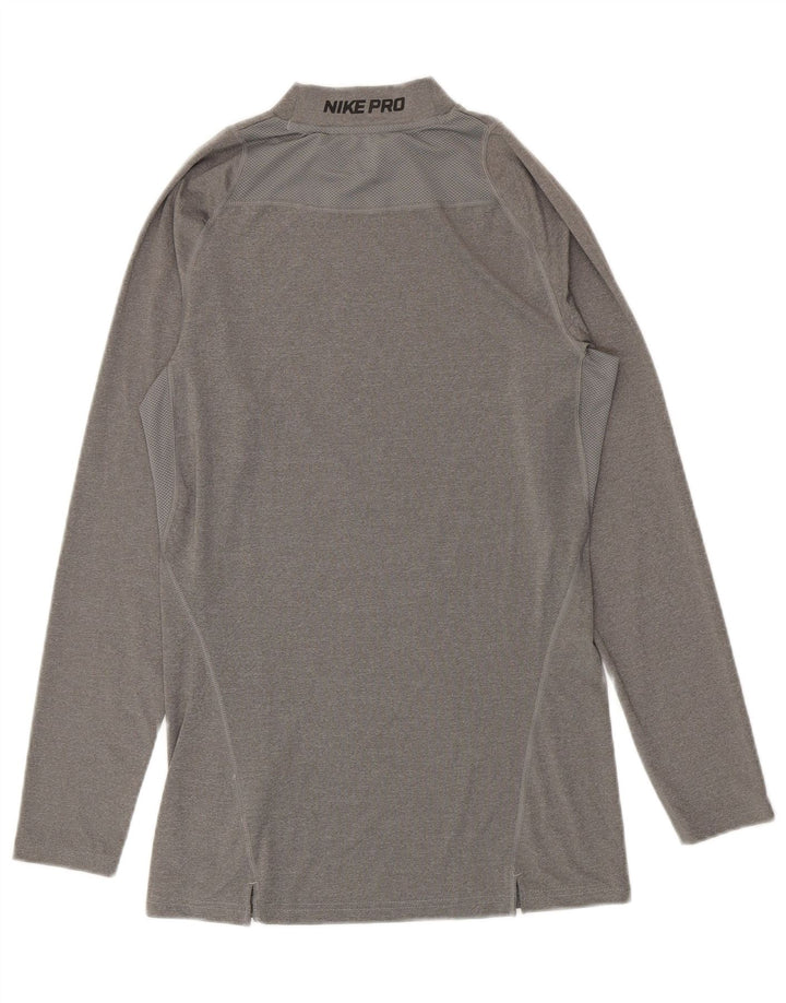 Nike - Camiseta gráfica para hombre, manga larga, poliéster gris grande