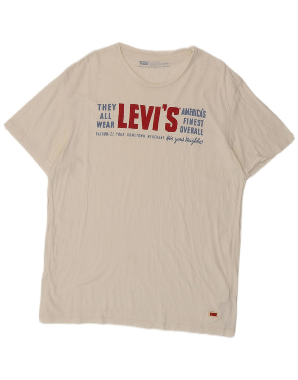 Levi's Camiseta con gráfico de ajuste estándar para hombre XL Algodón blanco