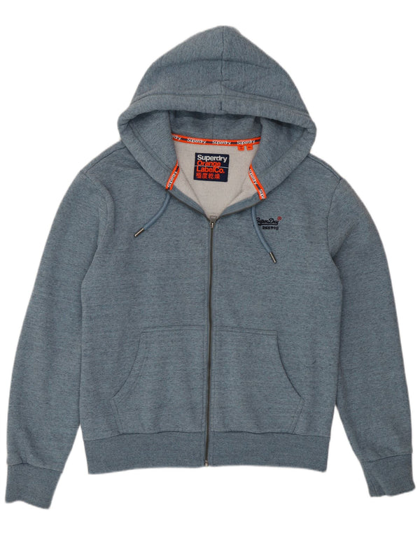 SUPERDRY Sudadera con capucha y cremallera para hombre XL Algodón azul