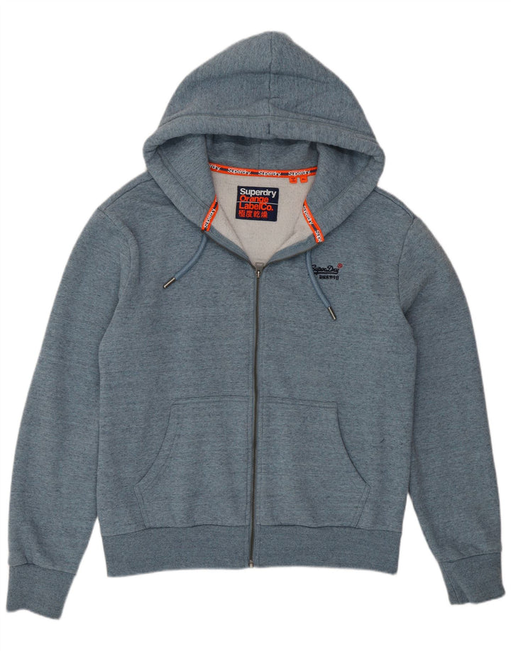 SUPERDRY Sudadera con capucha y cremallera para hombre XL Algodón azul