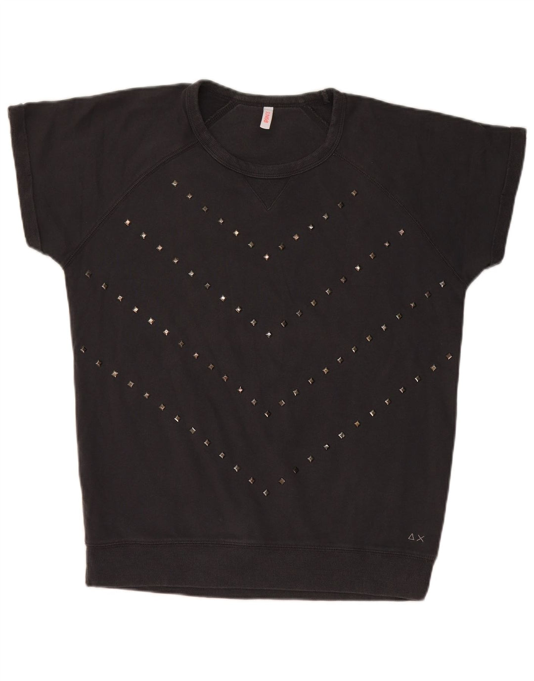 Sun68 Sudadera de Manga Corta para Mujer Jersey UK 44 Mediano Negro Algodón