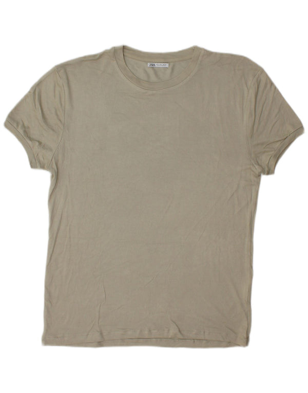 Zara Hombre Camiseta Top Grande Viscosa Gris
