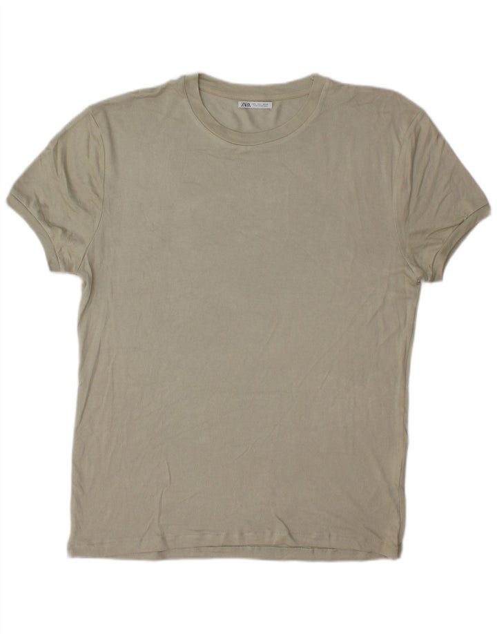 Zara Hombre Camiseta Top Grande Viscosa Gris