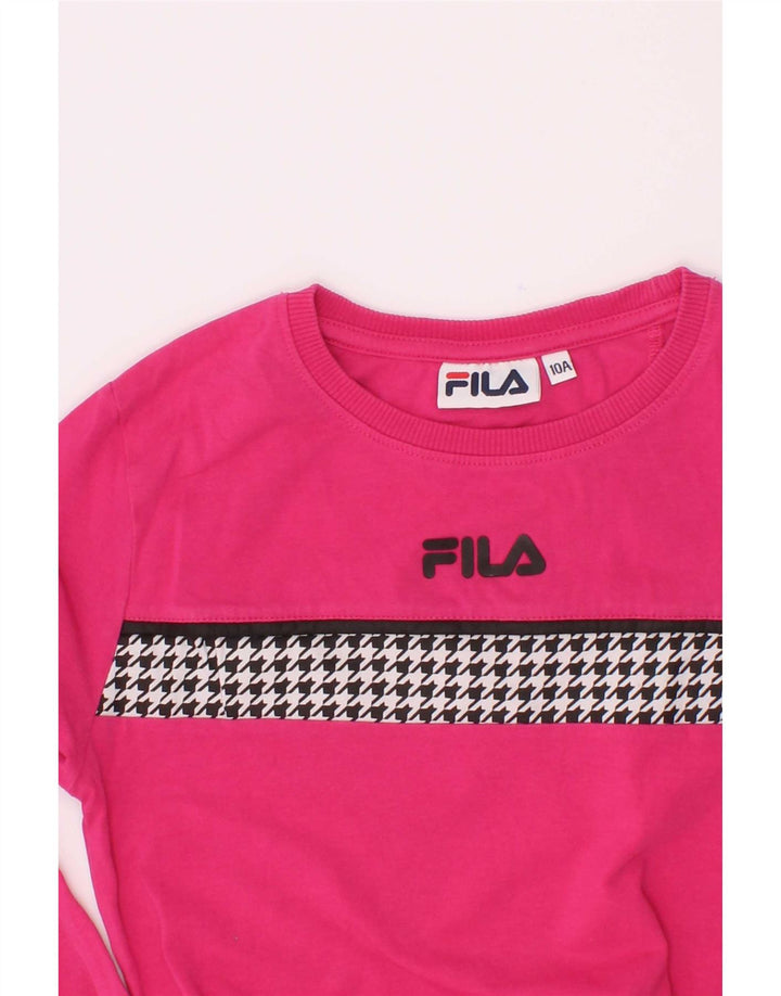 Fila Camiseta Niña Manga Larga 9-10 Años Rosa Pata De Gallo