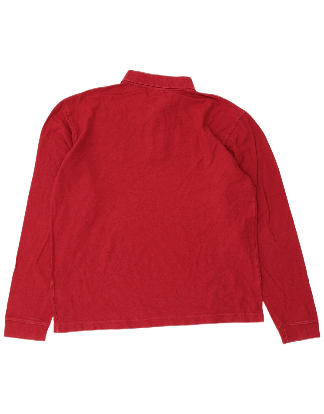 Fila Polo de manga larga para hombre, talla grande, color rojo