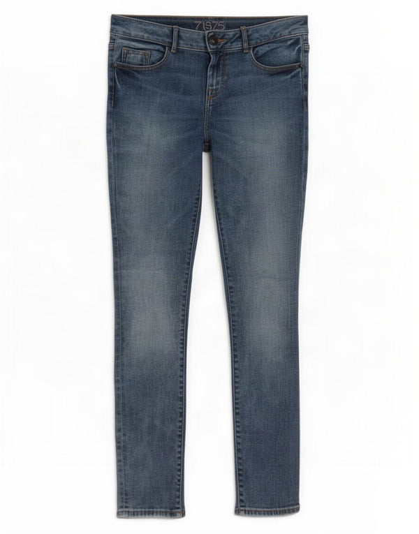 Zara Vaqueros pitillo de talle medio para mujer EU 38 Small W30 L31 Azul