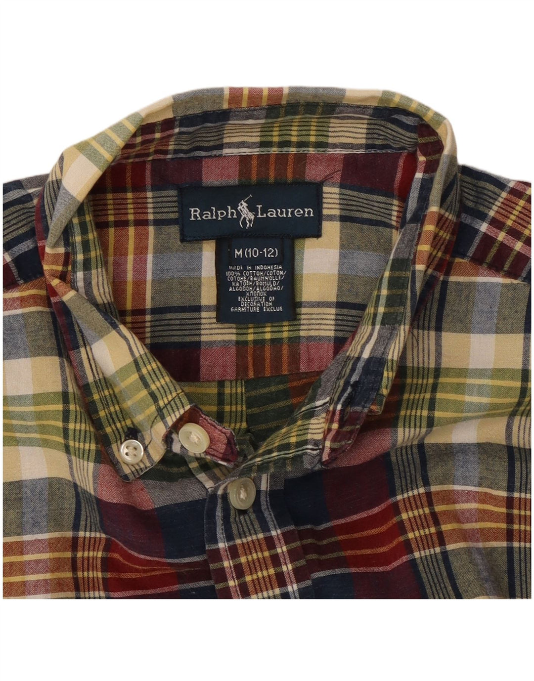 Ralph Lauren Camisa Niño 10-11 Años Mediana Cuadros Multicolor Algodón