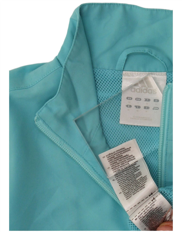 ADIDAS Womens Tracksuit Top Jacket UK 10 Small  Blue Polyester