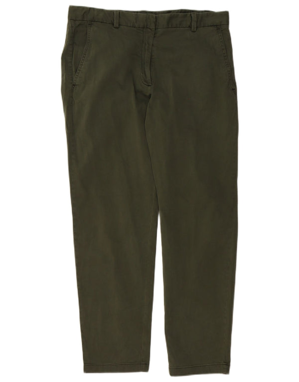 Marks & Spencer Pantalones chinos rectos para mujer UK 12 Medium W32 L27 Verde
