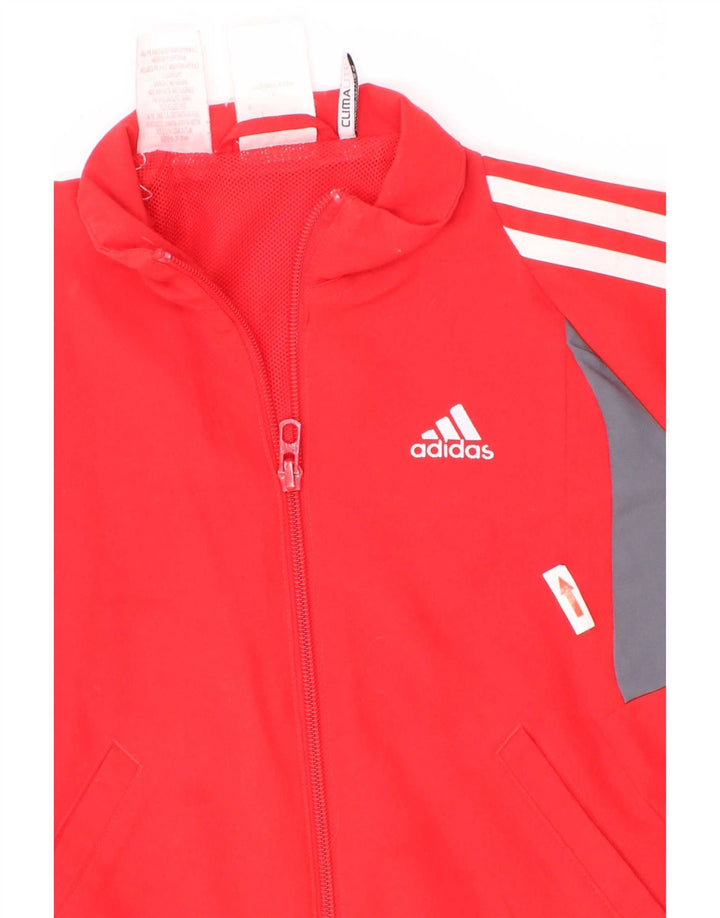 Adidas Chicos Climalite Chándal Top Chaqueta 4-5 Años Rojo Colorblock