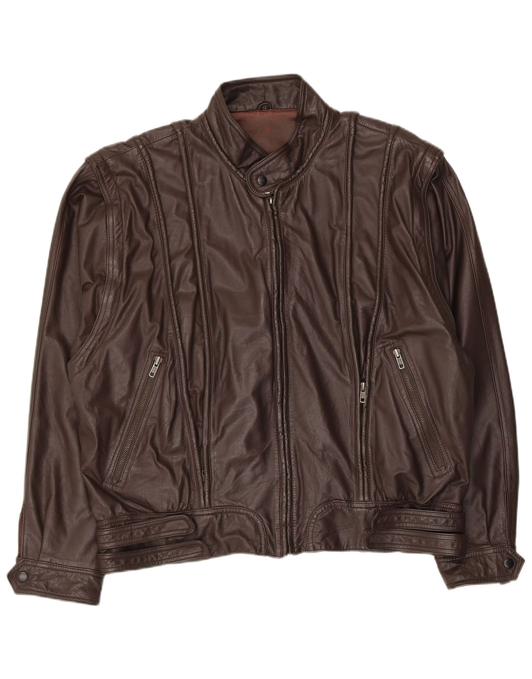 Vintage hombres bombardero chaqueta de cuero EU 54 2XL cuero marrón