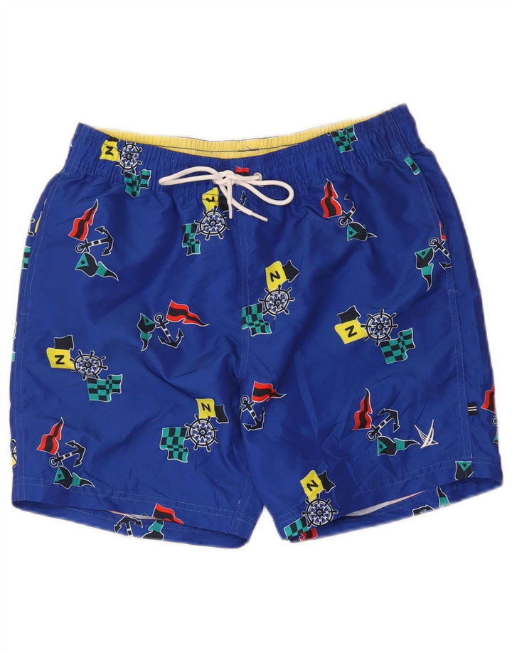 Nautica Bañador con gráfico para hombre, tamaño pequeño, poliéster azul