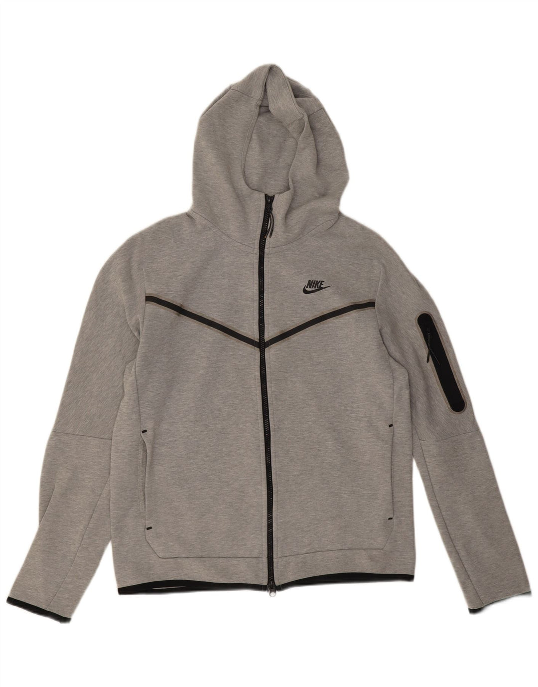 Nike - Sudadera con capucha y cremallera para hombre, algodón moteado en gris medio