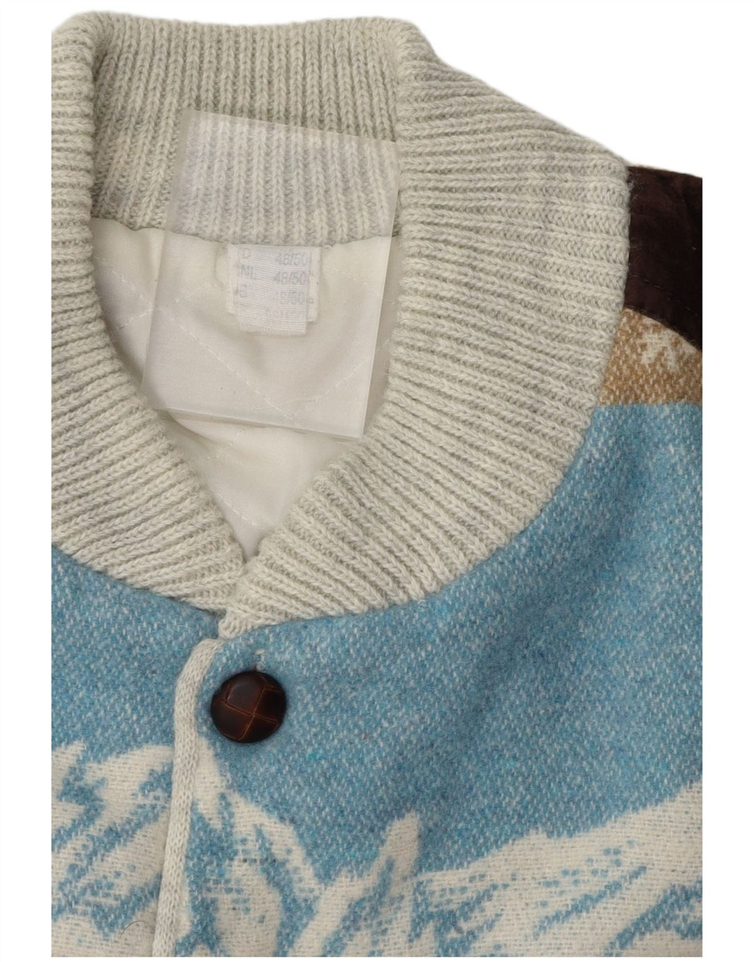 VINTAGE Suéter cárdigan gráfico para hombre IT 48/50 Medio multicolor