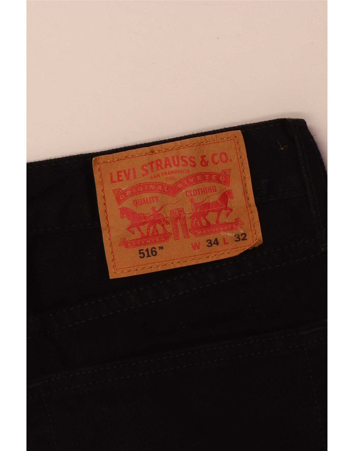 Levi's Vaqueros rectos ajustados 516 para hombre W34 L32 Algodón negro