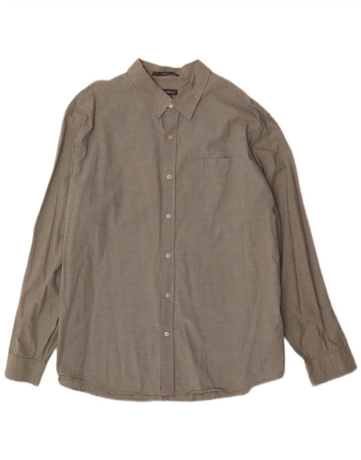 Eddie Bauer Camisa de corte clásico para hombre XL Algodón verde