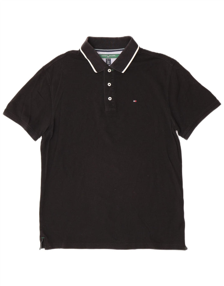 Polo Tommy Hilfiger para hombre de algodón negro mediano clásico