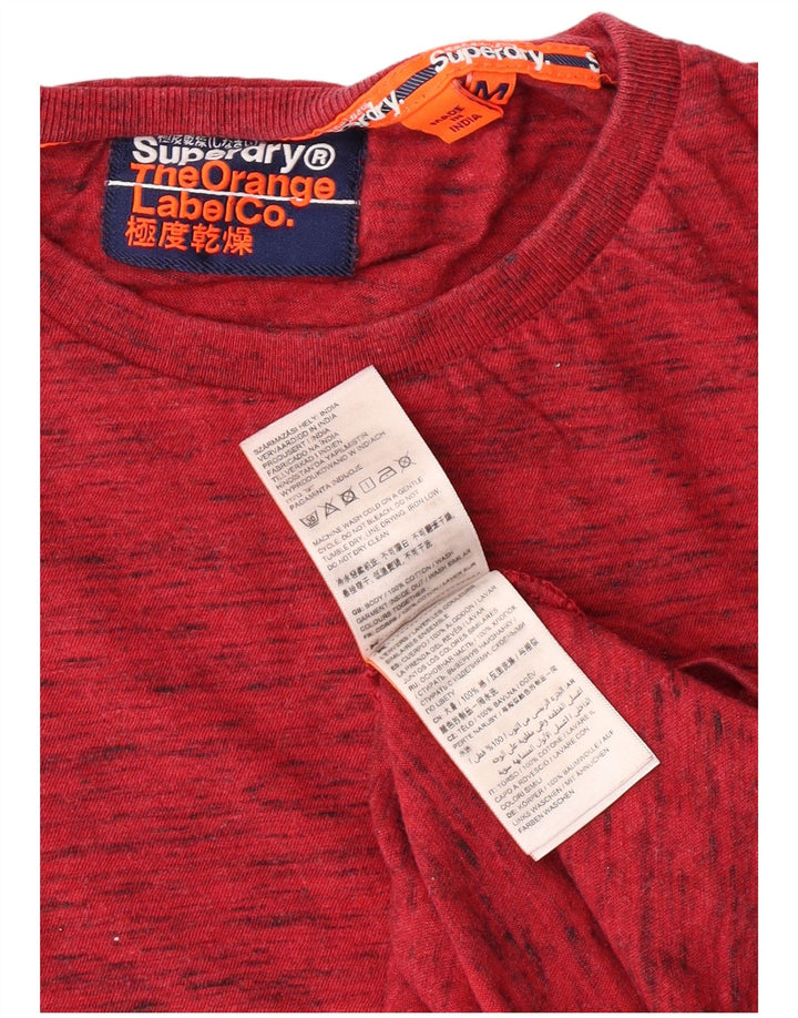 Superdry Camiseta para hombre Top Medium de algodón moteado en rojo