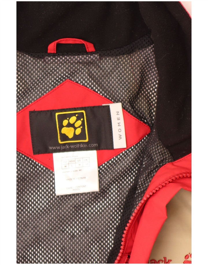 Jack Wolfskin Chaqueta impermeable holgada para mujer UK 40 Medium Red Colourblock
