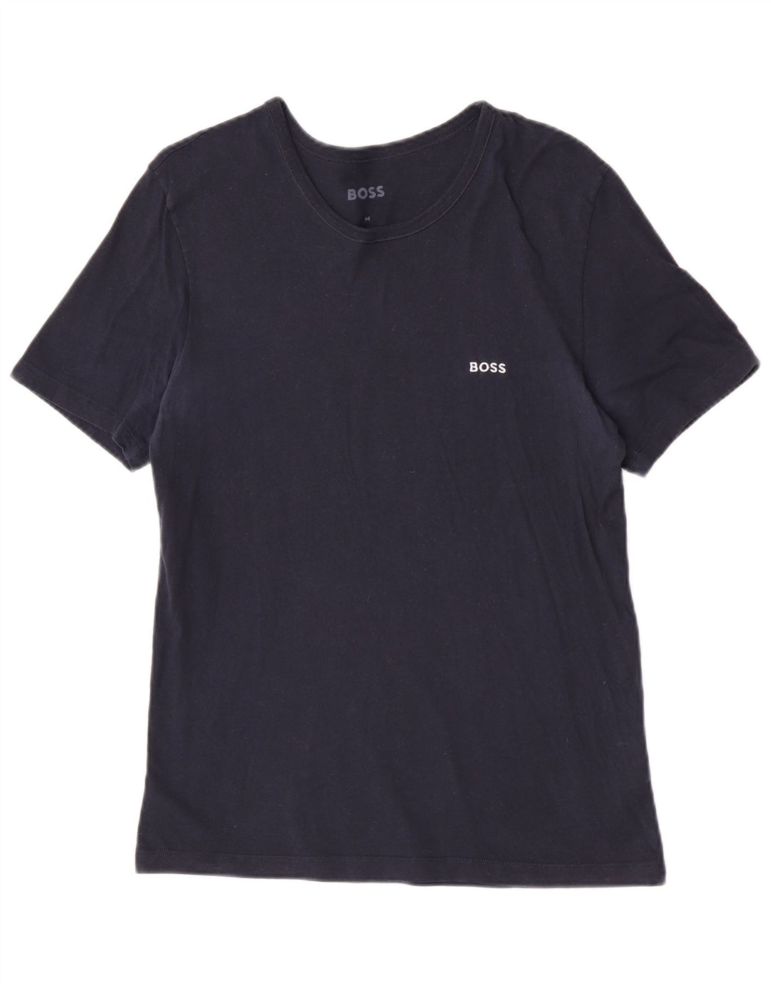 Hugo Boss Hombre Camiseta Top Medium Azul Marino Algodón
