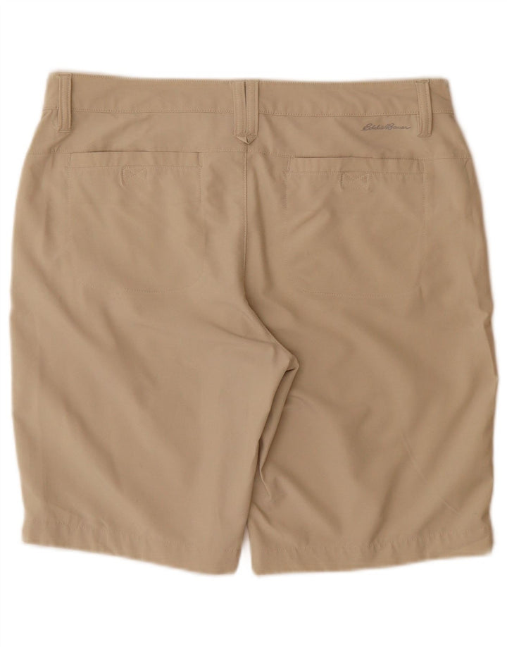 Eddie Bauer Pantalones cortos casuales para mujer US 10 grande W32 poliéster beige