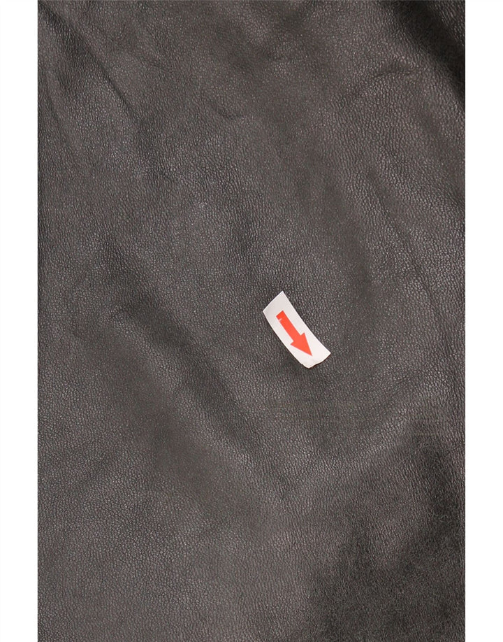 VINTAGE Chaqueta de cuero para hombre Reino Unido 42 XL Cuero negro