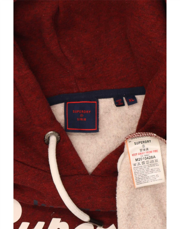Superdry Jersey con capucha gráfica para hombre XL Poliéster granate