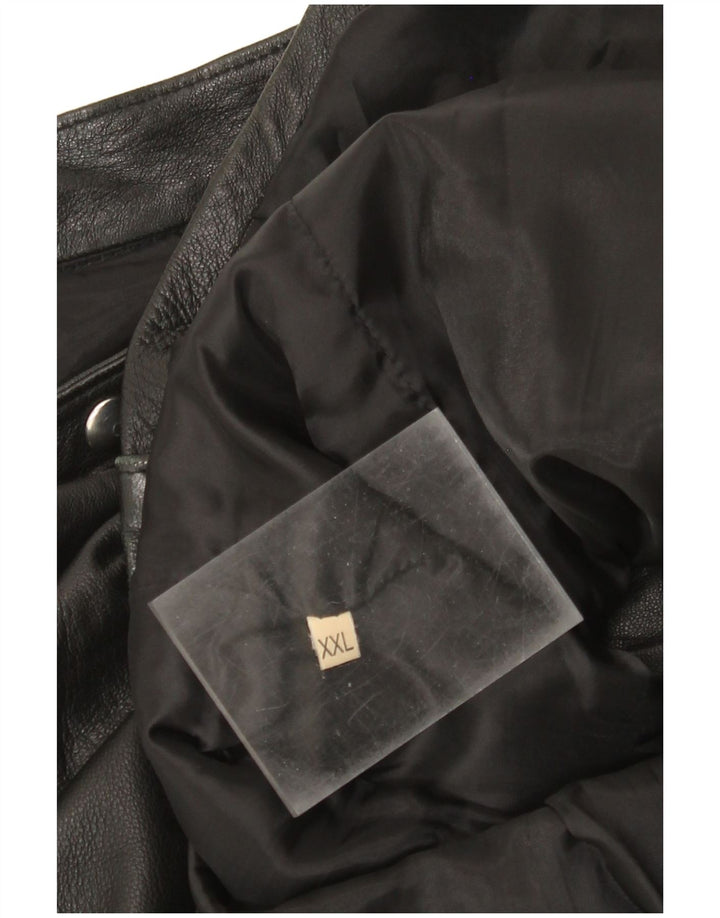 Vintage chaqueta de cuero para hombre Reino Unido 44 2XL negro