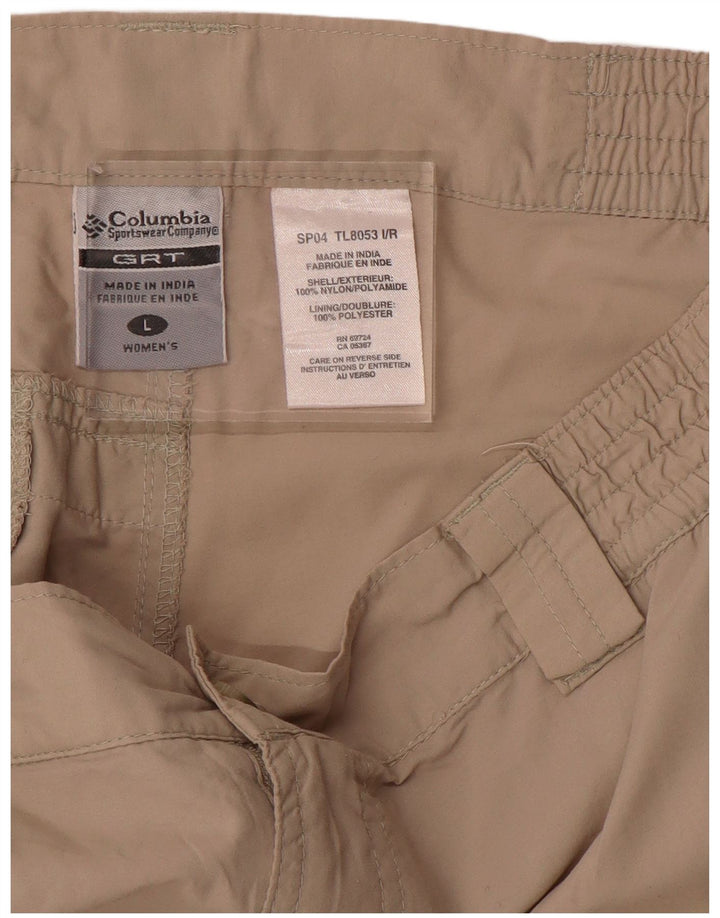 COLUMBIA Pantalón Cargo Recto Mujer Grande W32 L30 Poliéster Beige