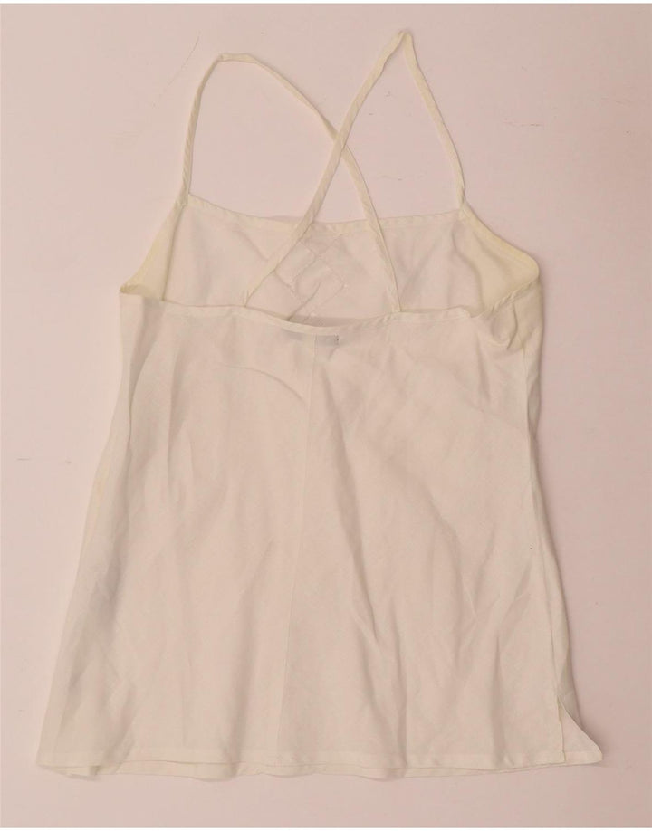 Sara Glenzer Cami Top para Mujer IT 46 Grande Lino Blanco