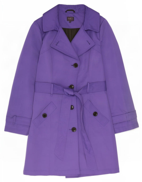 Marks & Spencer Gabardina para mujer UK 40 Poliéster morado medio