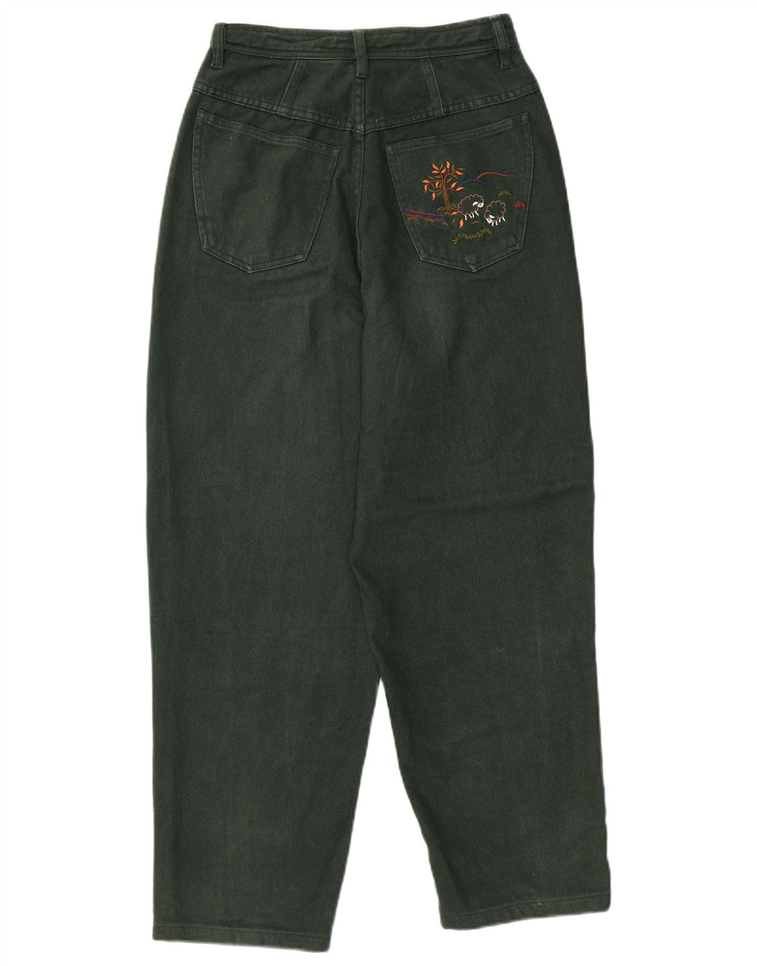 PETRESSA Vaqueros cónicos de cintura alta para mujer EU 36 Small W26 L26 Algodón verde