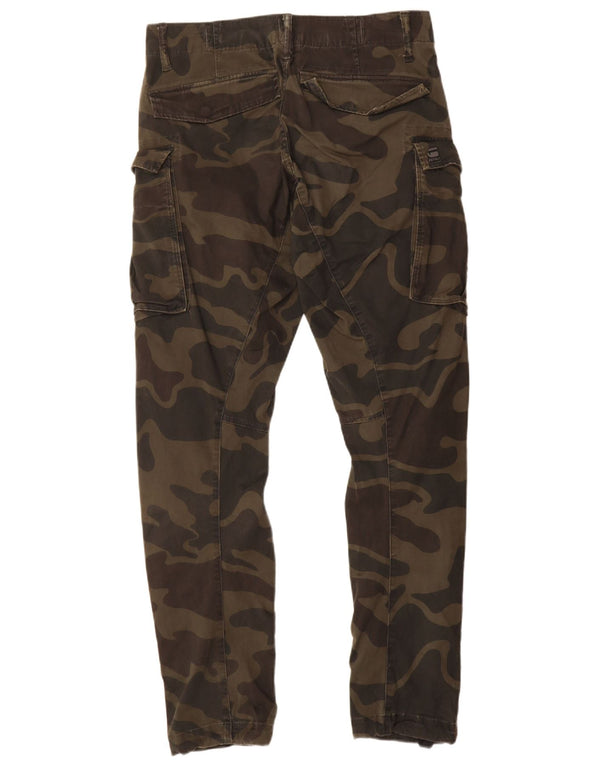 G-Star Hombre Pantalones Cargo Slim W30 L34 Caqui Camuflaje Algodón