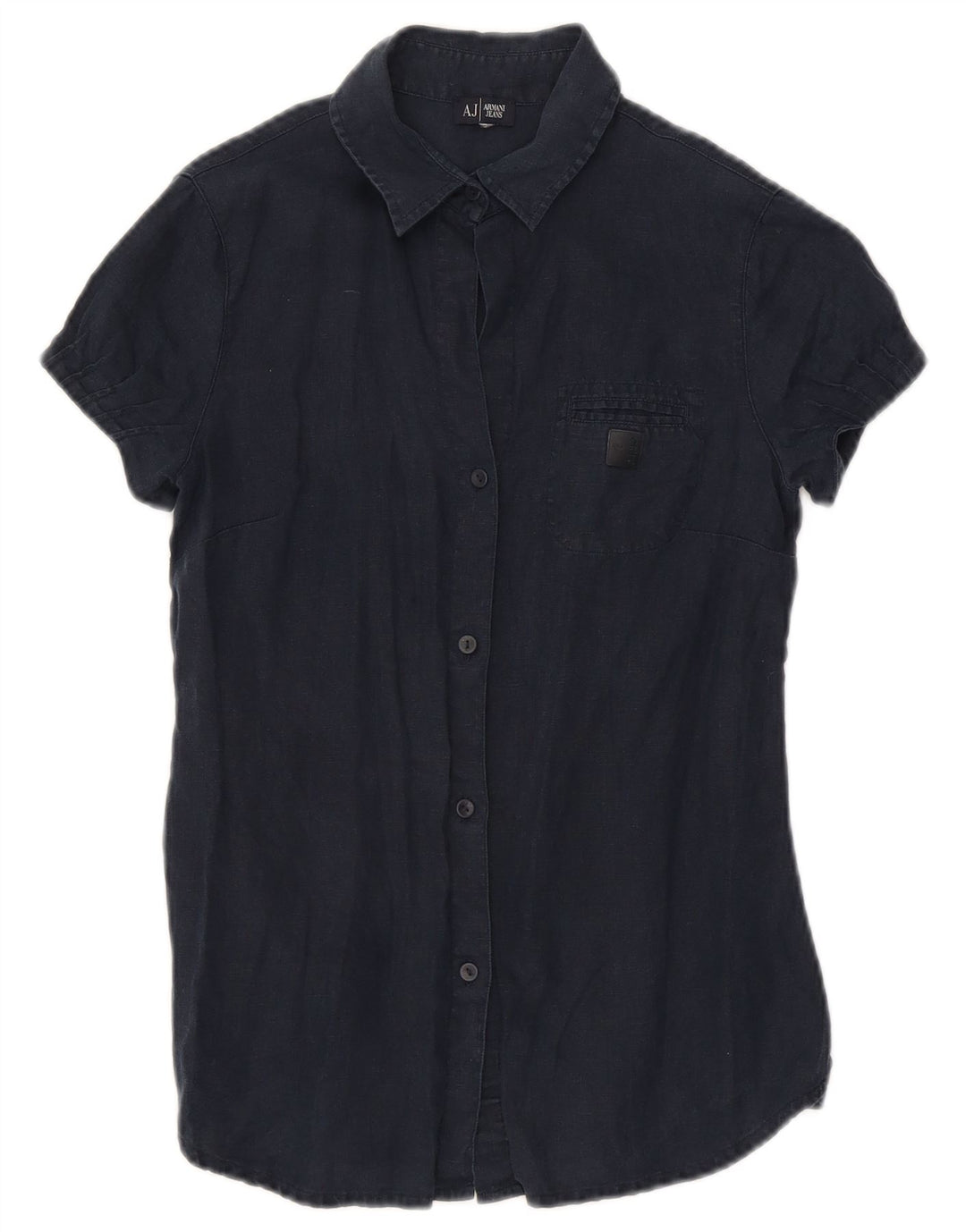Armani Camisa de manga corta para mujer UK 10 Small Azul marino