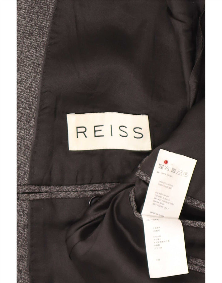 Chaqueta tipo blazer de 2 botones para hombre Reiss UK 38 Lana moteada gris medio