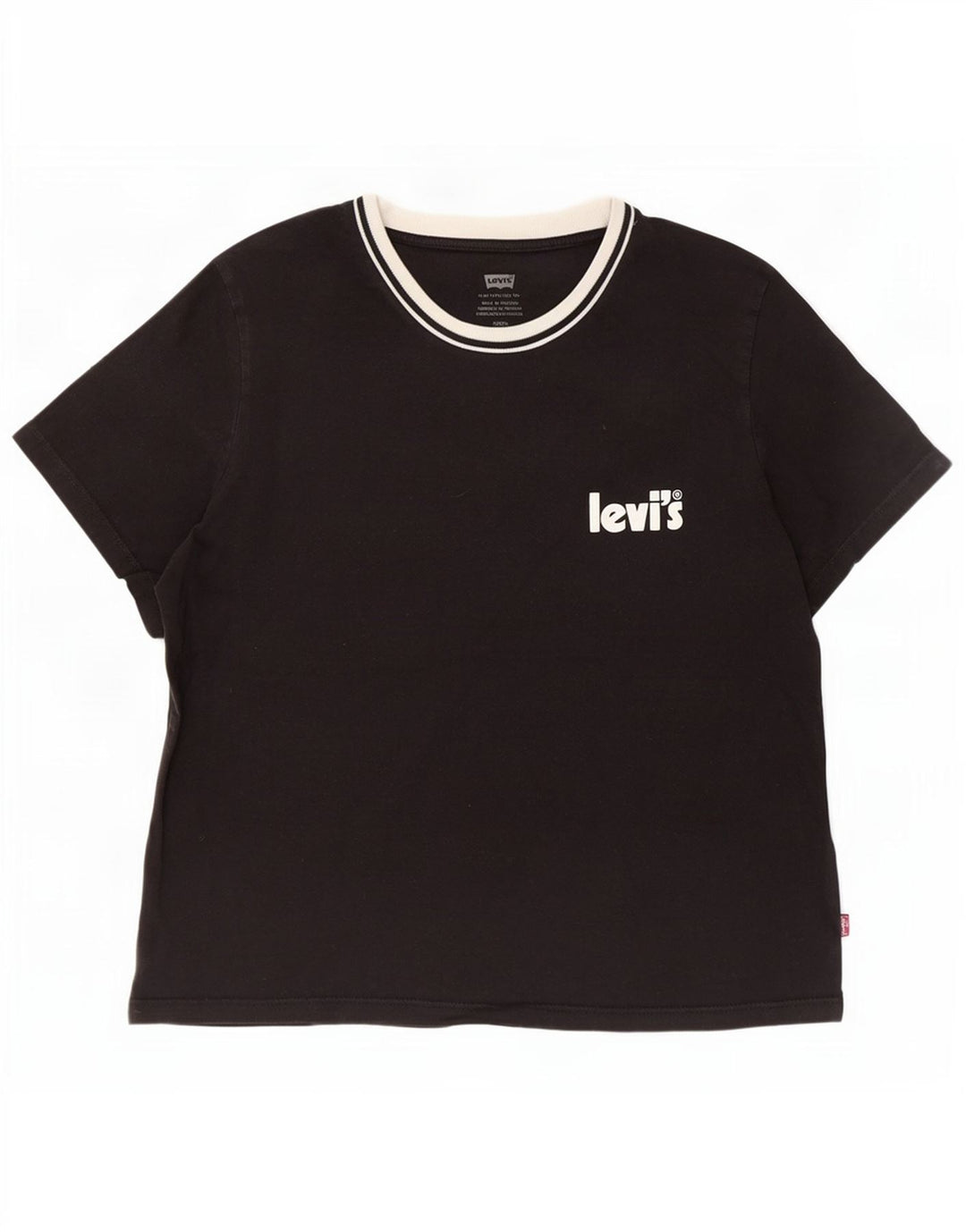 Levi's Camiseta para mujer Top UK 10 Small Black Cotton