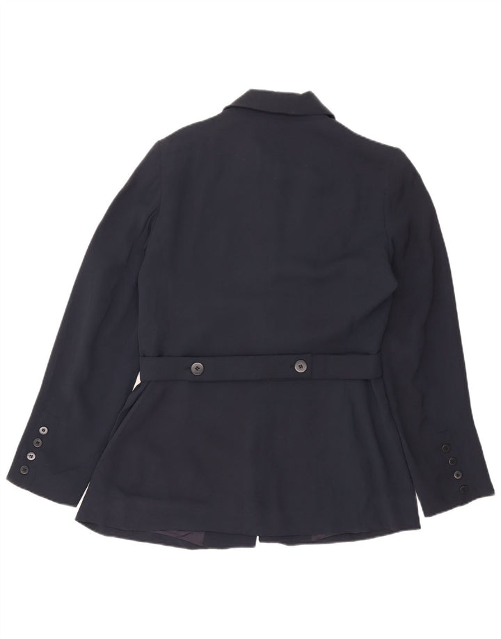 Zara Chaqueta Blazer De 5 Botones Para Mujer EU 42 Grande Rayón Azul Marino
