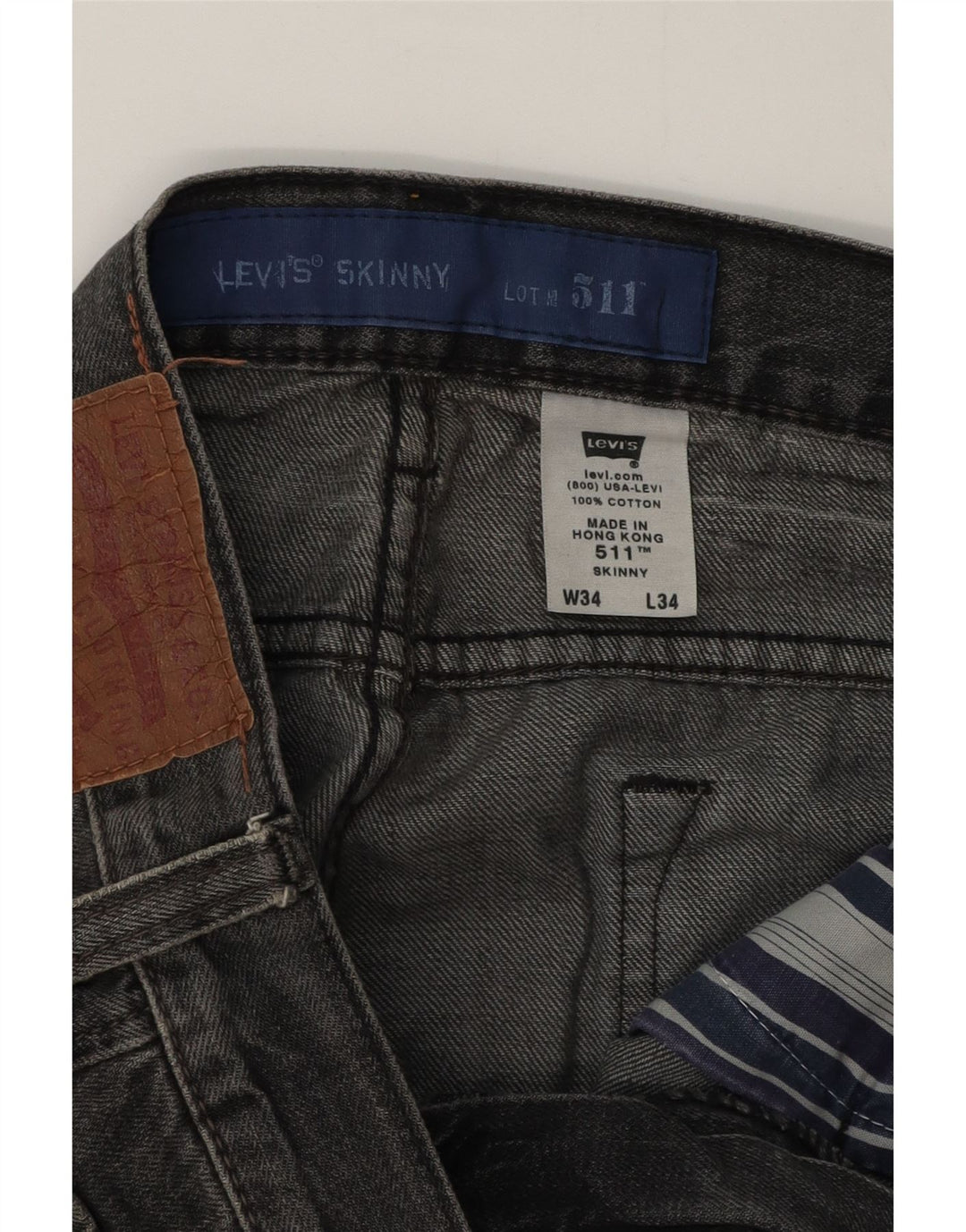 Levi's Vaqueros pitillo 511 para hombre W34 L34 Algodón gris