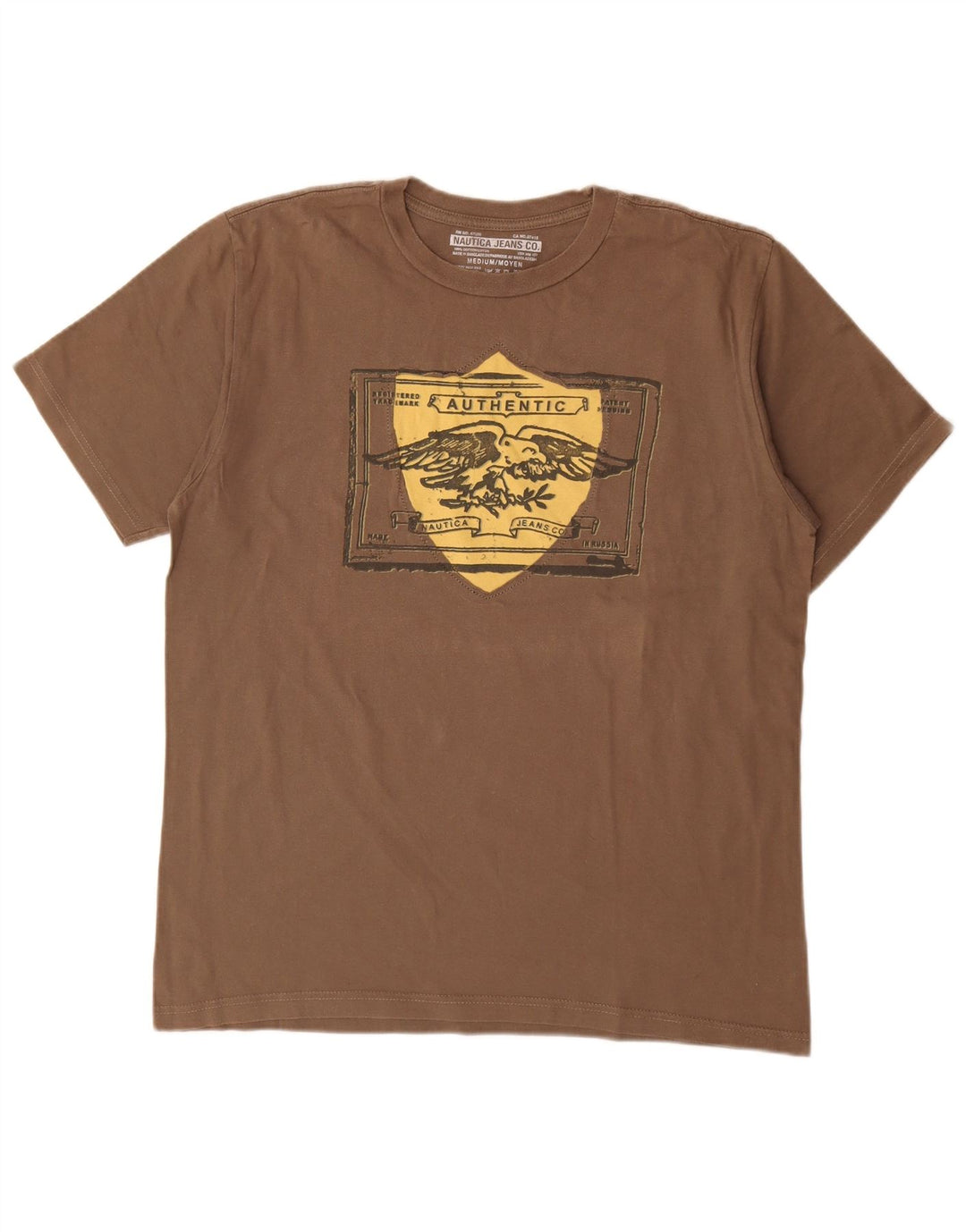 Nautica Camiseta gráfica para hombre Top Algodón marrón medio