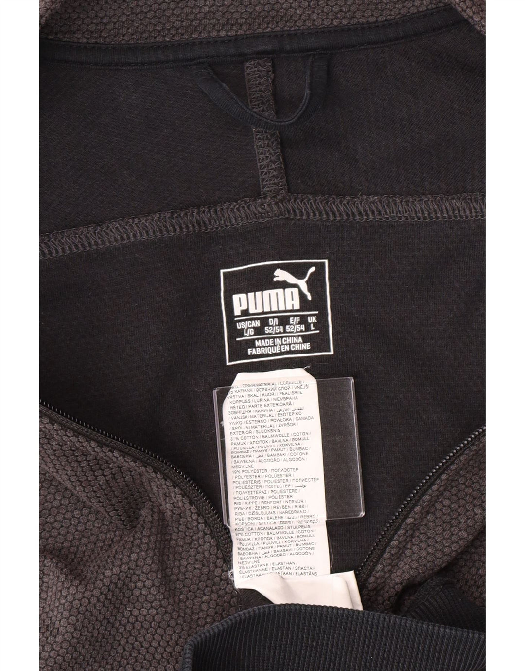 Puma Mens Chándal Top Chaqueta Grande Gris Algodón