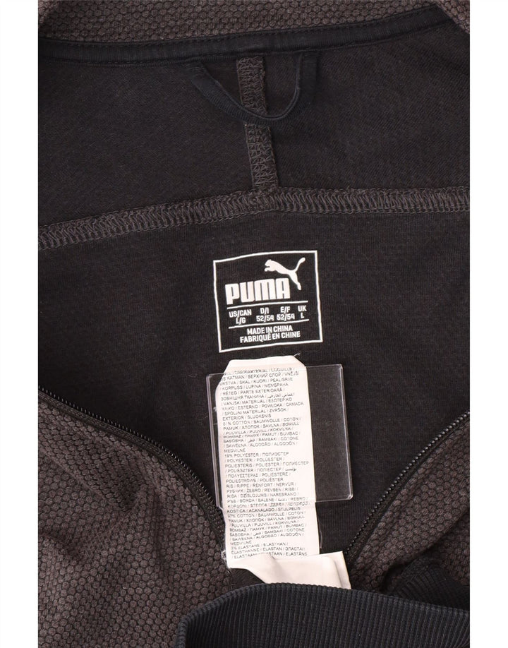 Puma Mens Chándal Top Chaqueta Grande Gris Algodón