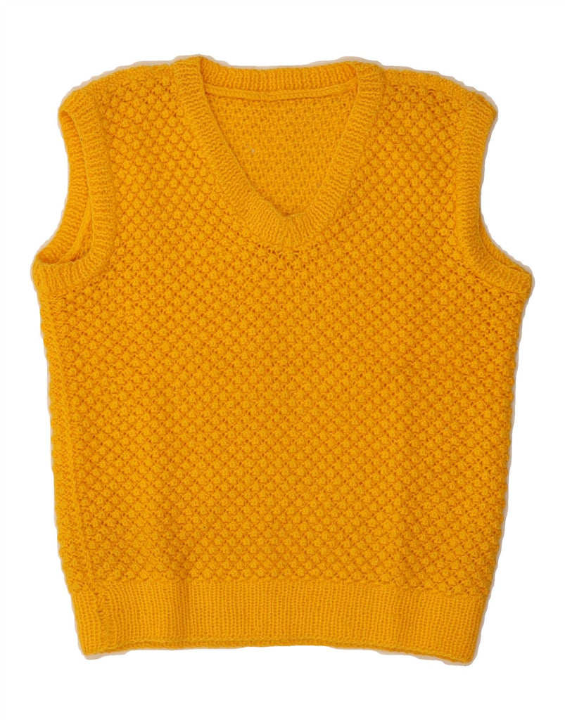 VINTAGE Womens Crop Vest Tank Top UK 12 Medium Yellow Vintage Vintage and Second-Hand Vintage from Messina Hembry 