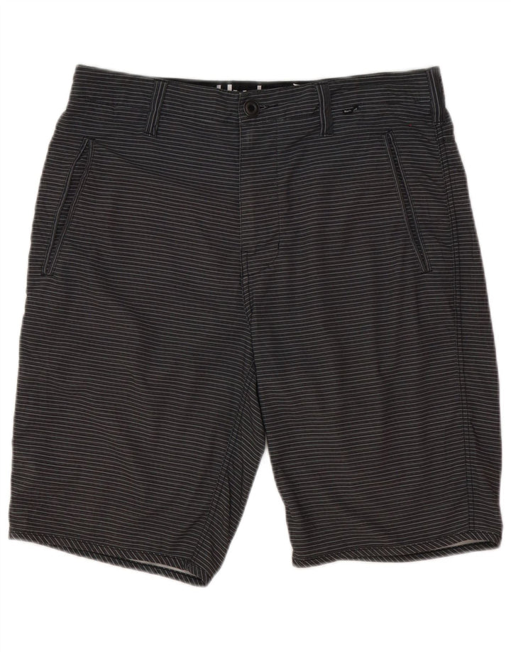 Hurley Pantalones cortos chinos para hombre W31 Poliéster a rayas gris medio