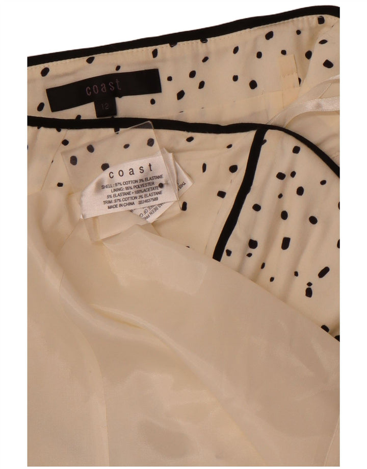 COAST Vestido sin tirantes para mujer UK 12 Algodón con lunares blancos medianos