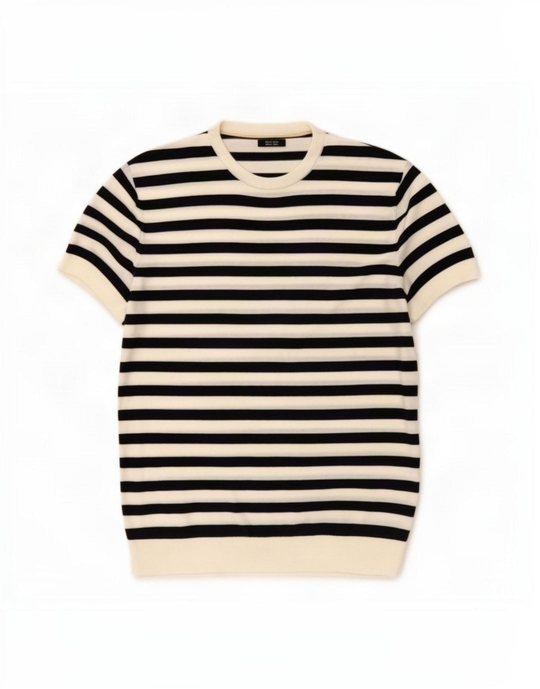 Massimo Dutti Jersey De Cuello Redondo Hombre Large Blanco Rayas