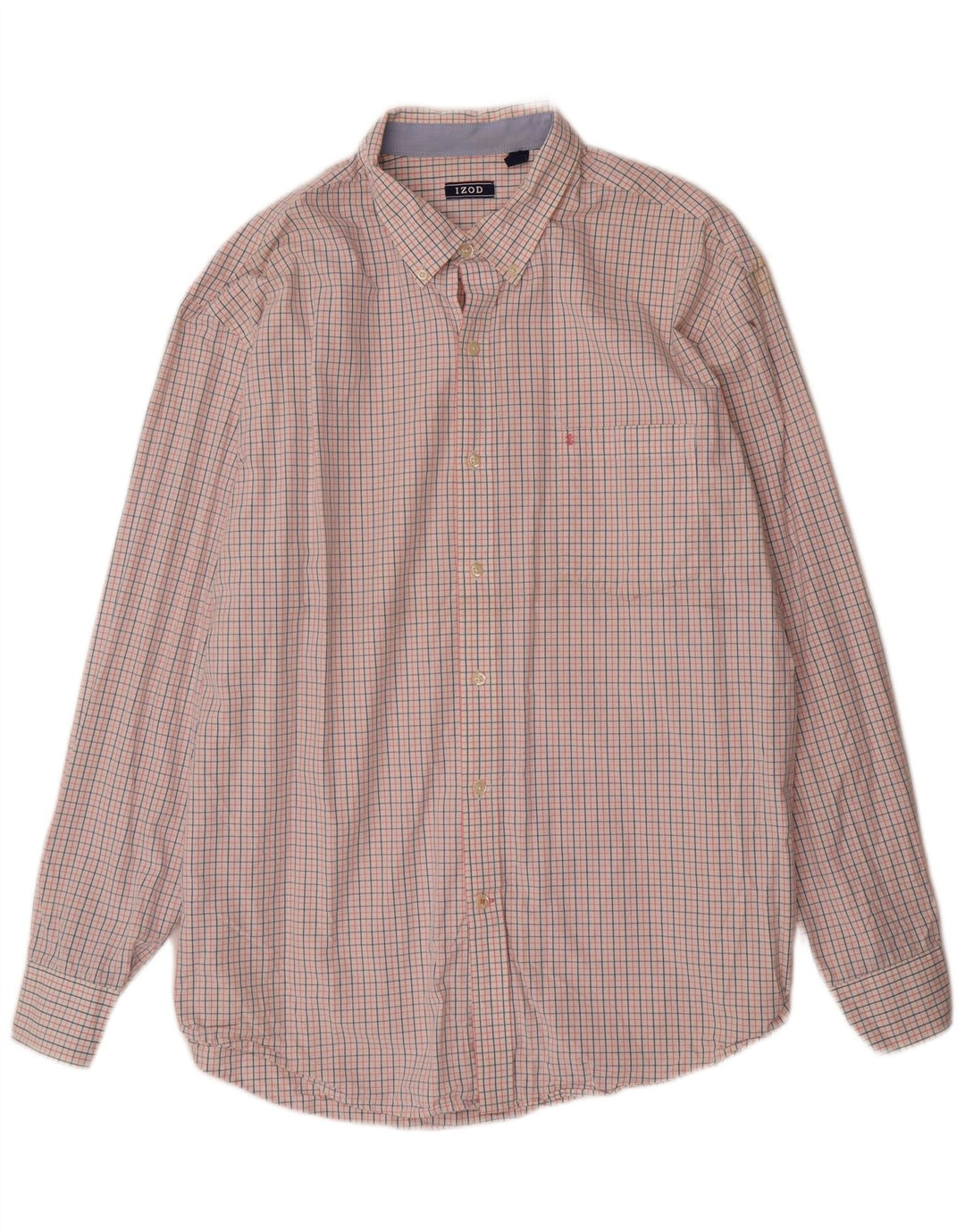 IZOD Camisa Hombre XL Algodón Cuadros Rosa