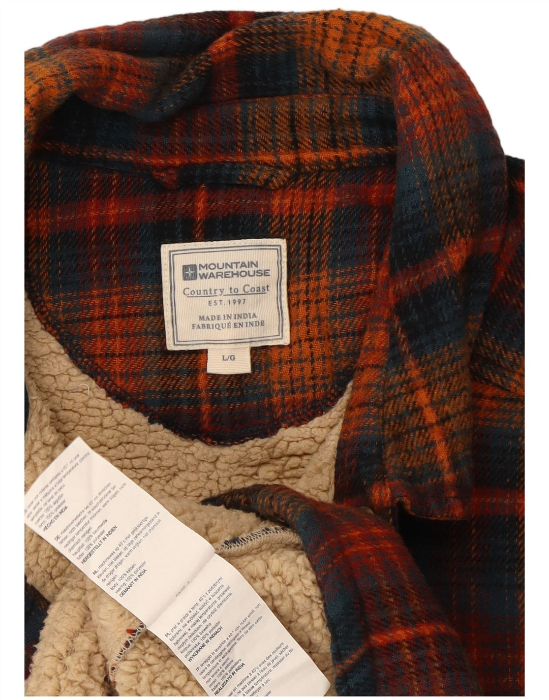 Camisa de franela de leñador para hombre de Mountain Warehouse, cuadros grandes multicolores