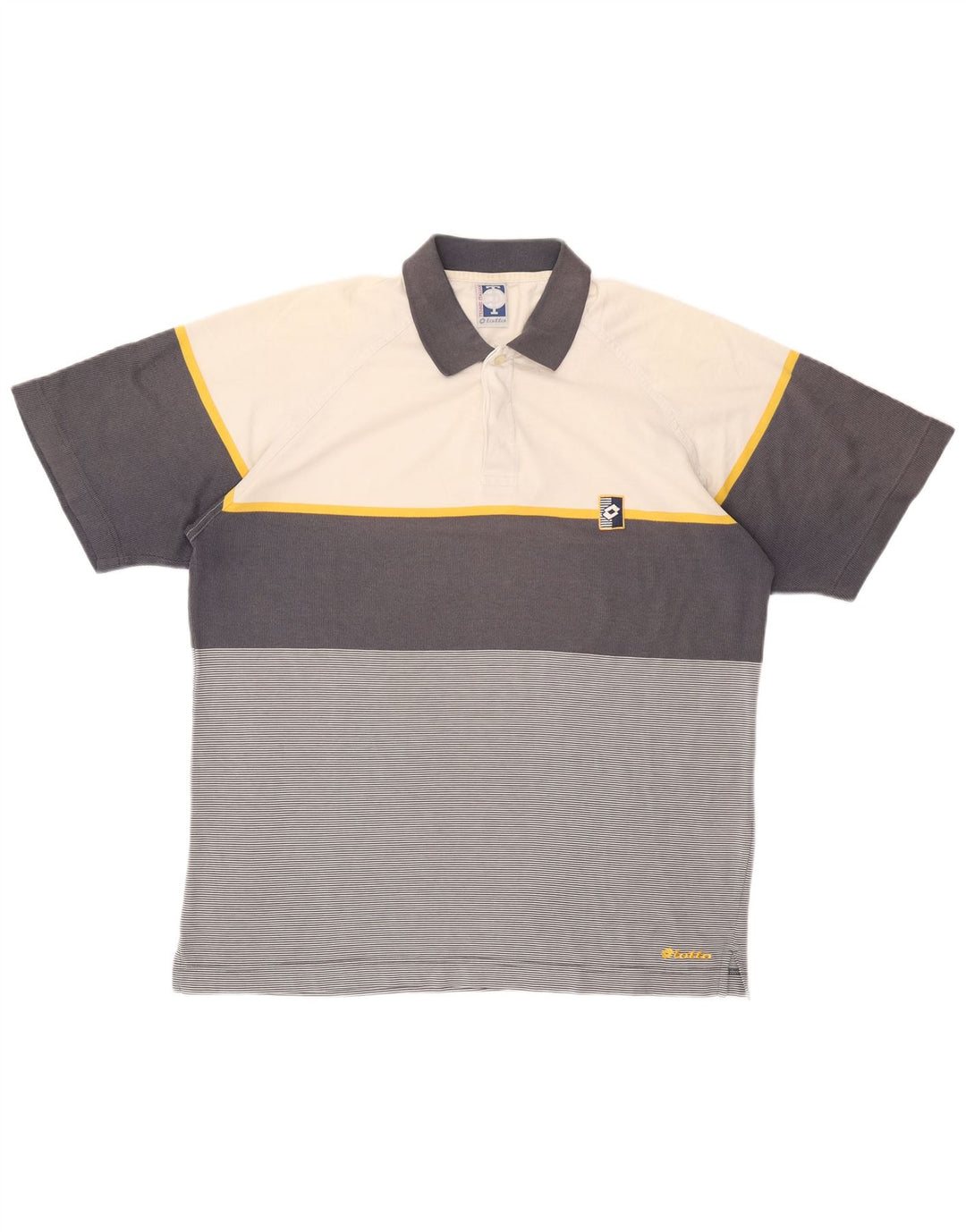 LOTTO Polo Hombre ES 42/44 XL Algodón Color Block Gris