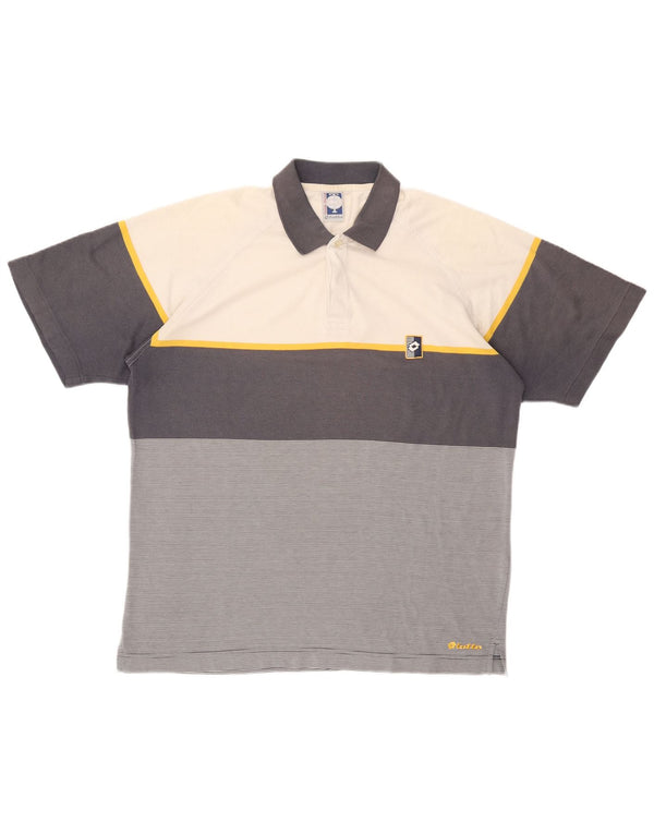 LOTTO Polo Hombre ES 42/44 XL Algodón Color Block Gris