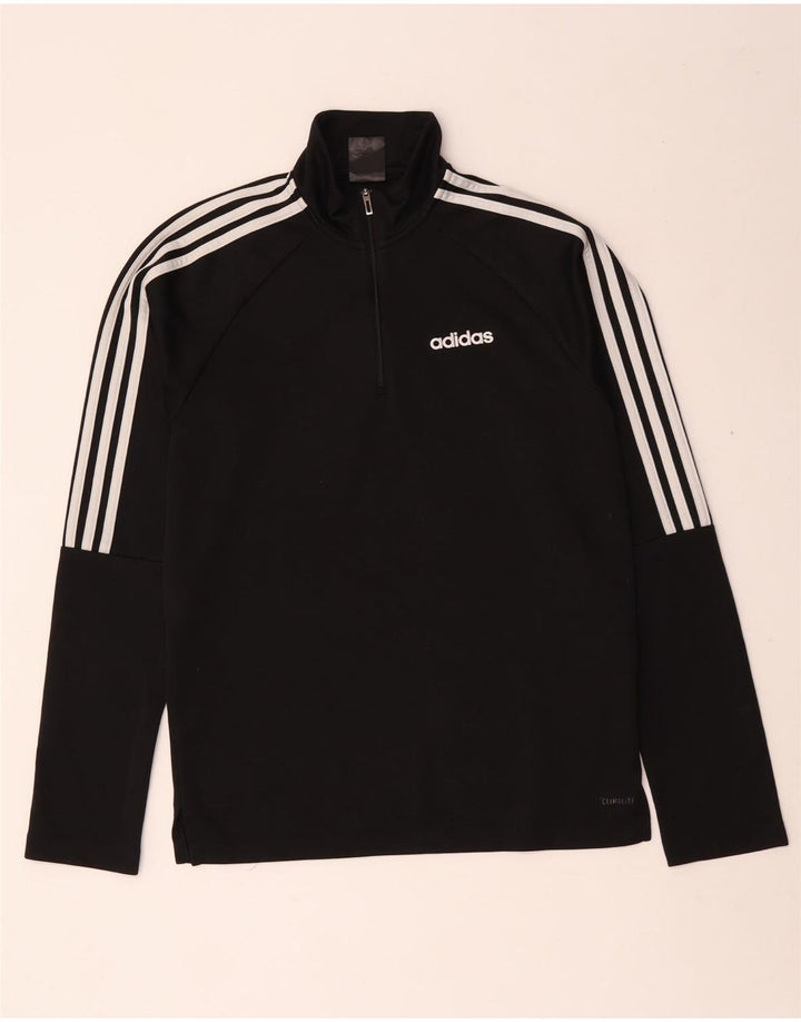 Adidas Mens Climalite Zip Neck Jersey Chándal Top Pequeño Poliéster Negro
